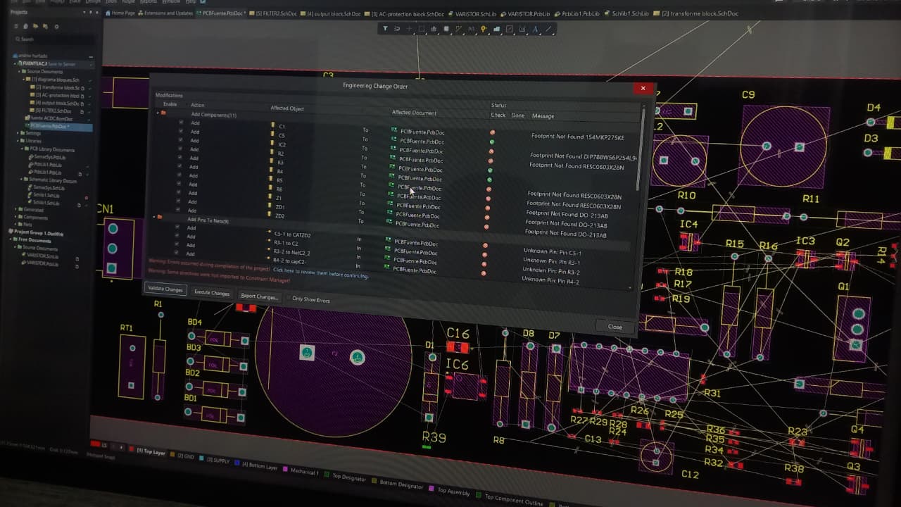 Diseño profesional de tarjeta PCB industrial en software Altium Designer